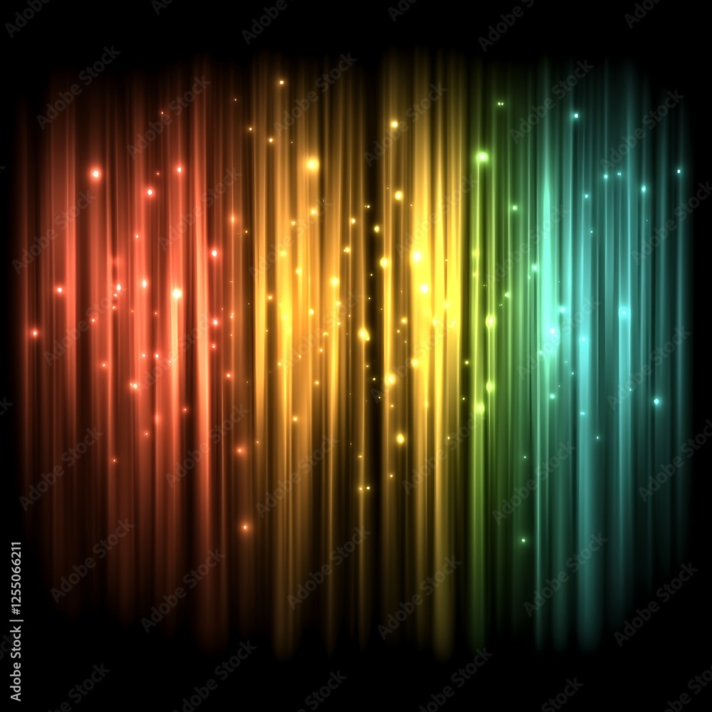 Poster Spectrum Vertical Lines Glowing Abstract Aurora Background  Radiant Color Gradient Sparkle Effect
