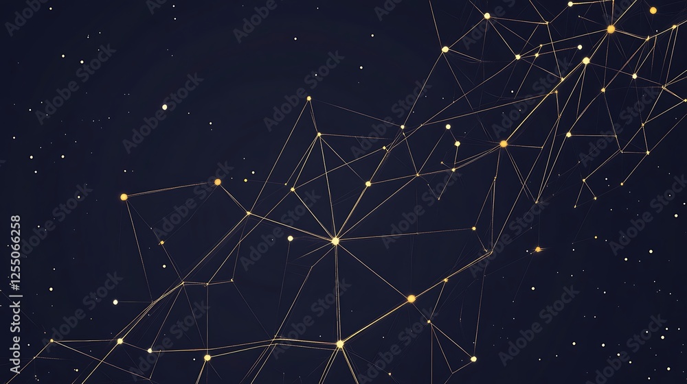 Aufkleber Abstract digital network in dark space.  Possible use for technology backgrounds