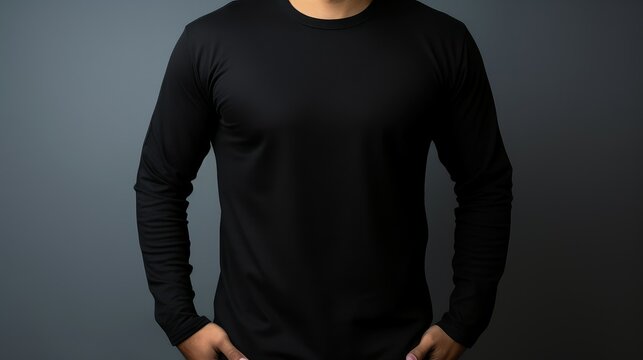 relaxed long sleeve t shirt black