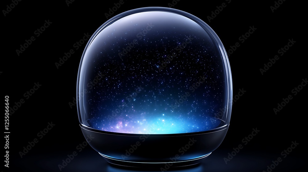 Poster spherical portal mirroring celestial cosmos a captivating visual of cosmic reflection and stellar ar