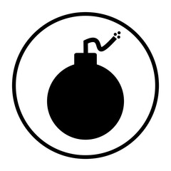 Bombe Icon in schwarzem Kreis - Terror Symbol	