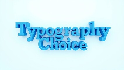 Fototapeta premium Typography choice in bold blue letters against a light background