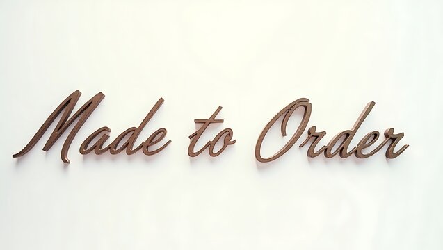 Made to order wooden sign hanging on a wall indoors