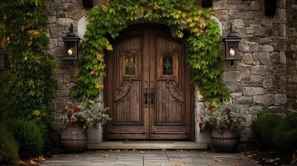 black rustic front door