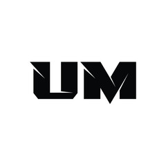 UM monogram logo design letter text name symbol monochrome logotype alphabet character simple logo