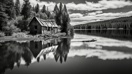 Fototapeta premium lake holly white background