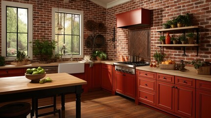 texture kitchen remodel red