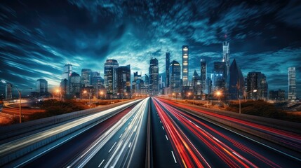 Fototapeta premium highway road city night