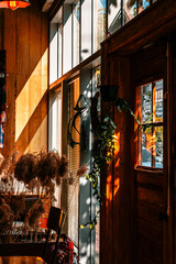 Cozy Cafe with Warm Sunlight