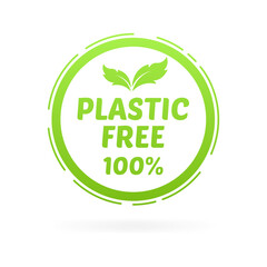 Plastic free message icon. Flat style. Vector icon.