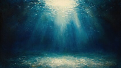 Obraz premium Underwater scene with sunbeams.