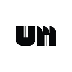 UM monogram logo design letter text name symbol monochrome logotype alphabet character simple logo