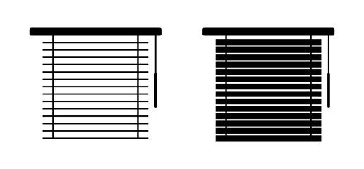 Blinds icons. Linear and flat style. Vector icons.