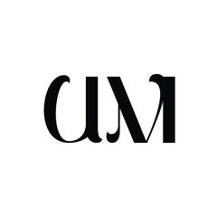 UM monogram logo design letter text name symbol monochrome logotype alphabet character simple logo