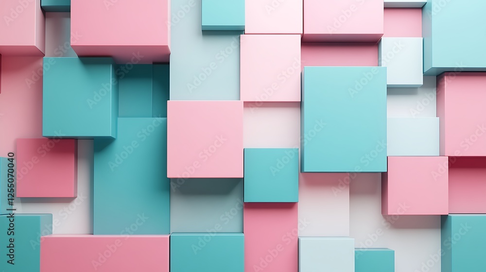 Aufkleber pastel cube wall texture background design