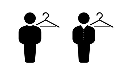 Hanger icons. Attendant icons. Silhouette style. Vector icons.
