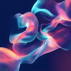 Fototapeta premium Abstract Light Forms: A visually stunning artwork composed of flowing, abstract light forms in vibrant colors, evoking a sense of movement and energy, set against a dark backdrop.