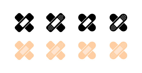 The patch set icons. Flat style. Vector icons.