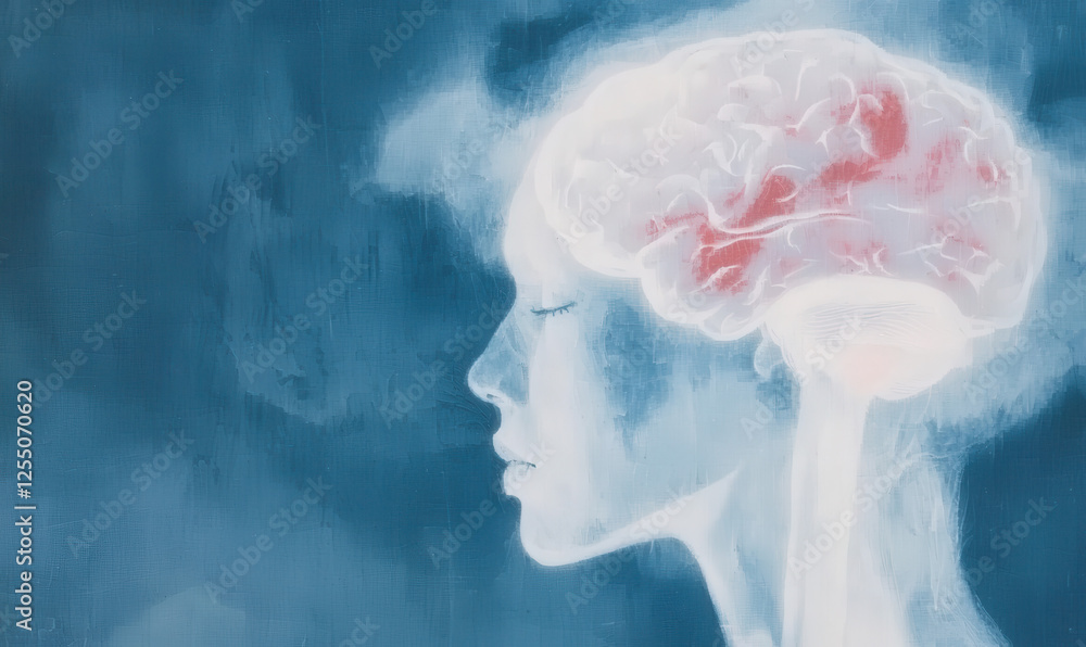 Poster exploring the depths of the mind: an abstract representation of human emotion and thought in an ethe