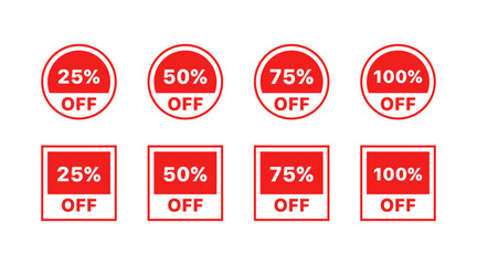 Discount set icons. Flat style. Vector icons.
