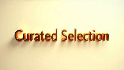 Fototapeta premium Curated selection display with golden letters on a light background