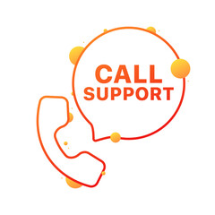 Call support message icon. Phone icon. style. Vector icon.