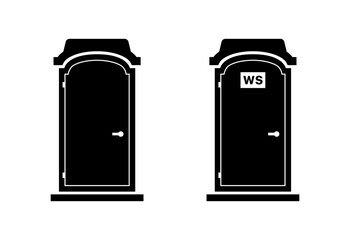 Street lavatory icons. Silhouette style. Vector icons.
