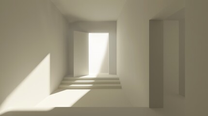 Obraz premium Illuminated Passage: A Minimalist Architectural Rendering