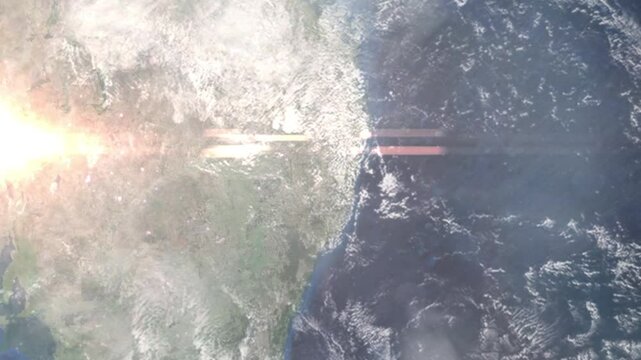 Zooming in on Armidale, Australia frome space - Perfect for Travel Intros and Backgrounds. Realistic 3D Animation.