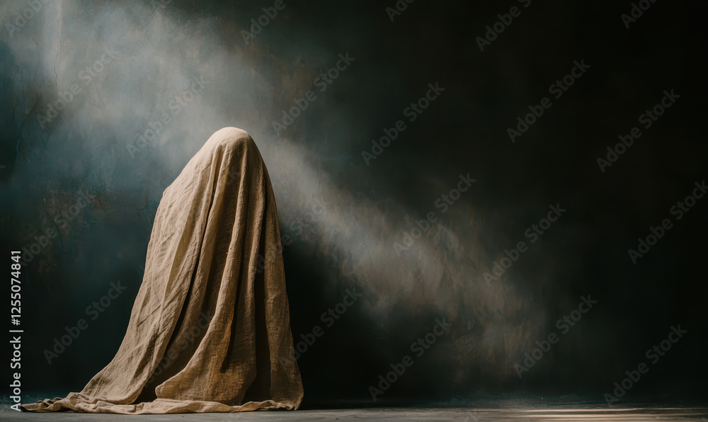 Aufkleber exploring the depths of solitude and mystique: an introspective journey through shadows and light