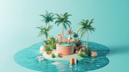 Obraz premium Tropical Getaway Dream: Luxurious Island Escape