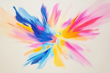 Fototapeta premium A Beautiful and Realistic Abstract Explosion of Bright and Vibrant Colors, Featuring Splashes of Pink, Yellow, and Blue, Perfect for Backgrounds, Textures, and Copyspace Designs.