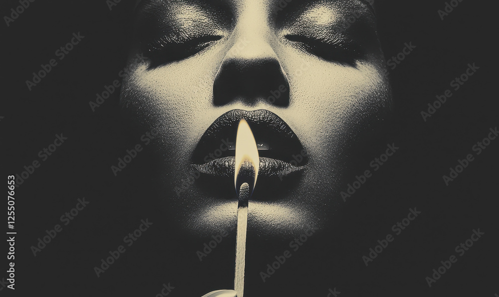 Poster exploring the depths of emotion in a mysterious portrait capturing light and darkness with striking 
