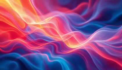 Obraz premium Fluid Energy, Abstract Waves of Vibrant Color and Light Interaction