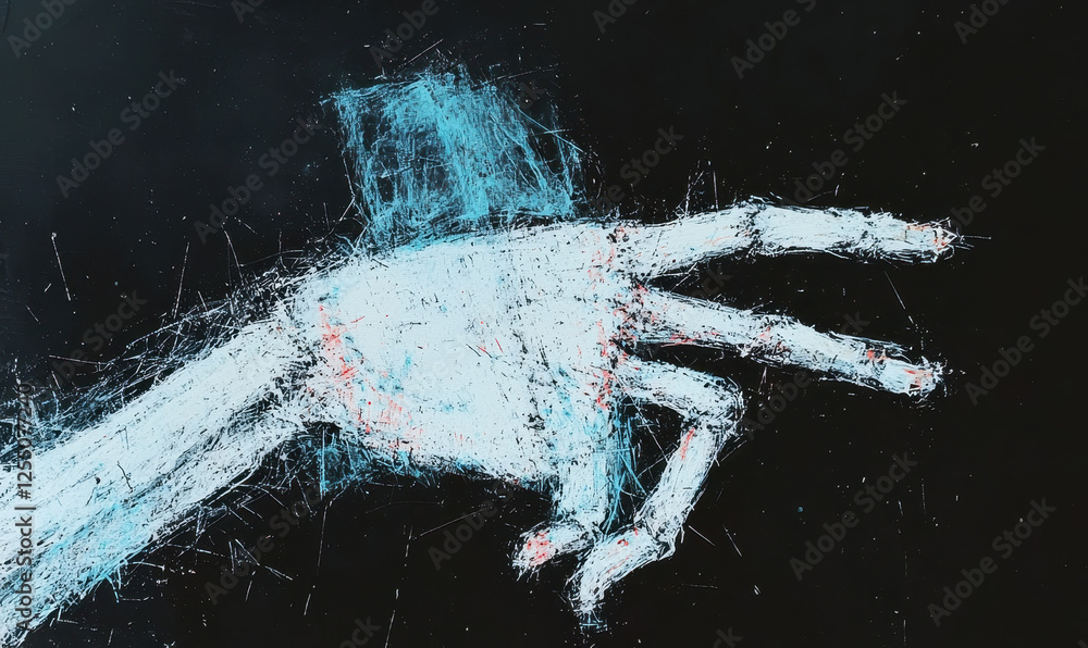 Poster exploring emotional depths through abstract hand gestures: a captivating representation of human con
