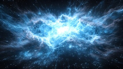 Obraz premium Cosmic Data Visualization Surreal Nebula Explosion in Deep Space