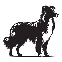 High-resolution Border Collie silhouette ideal for commercial use - Border Collie illustration - minimal Border Collie vector - dog silhouette

