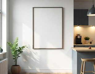 Modernes Poster-Mockup in stilvollem Interieur mit natürlichem Licht
