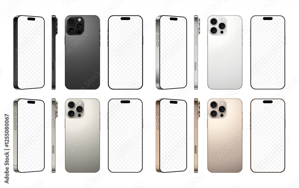 Aufkleber realistic set of smartphone layouts isolated on a white background. vector 10 eps.