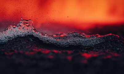 Captivating Interaction of Water and Lava: An Awe-Inspiring Display of Nature's Elements, Showcasing the Dynamic Relationship Between Fire and Water