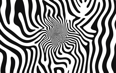 Abstract zebra stripes radial pattern