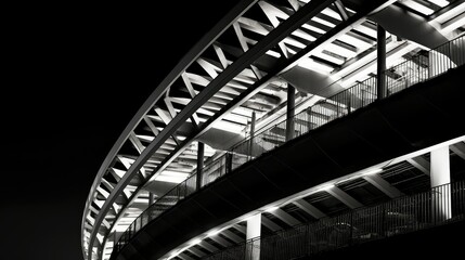 Naklejka premium lines stadium black and white