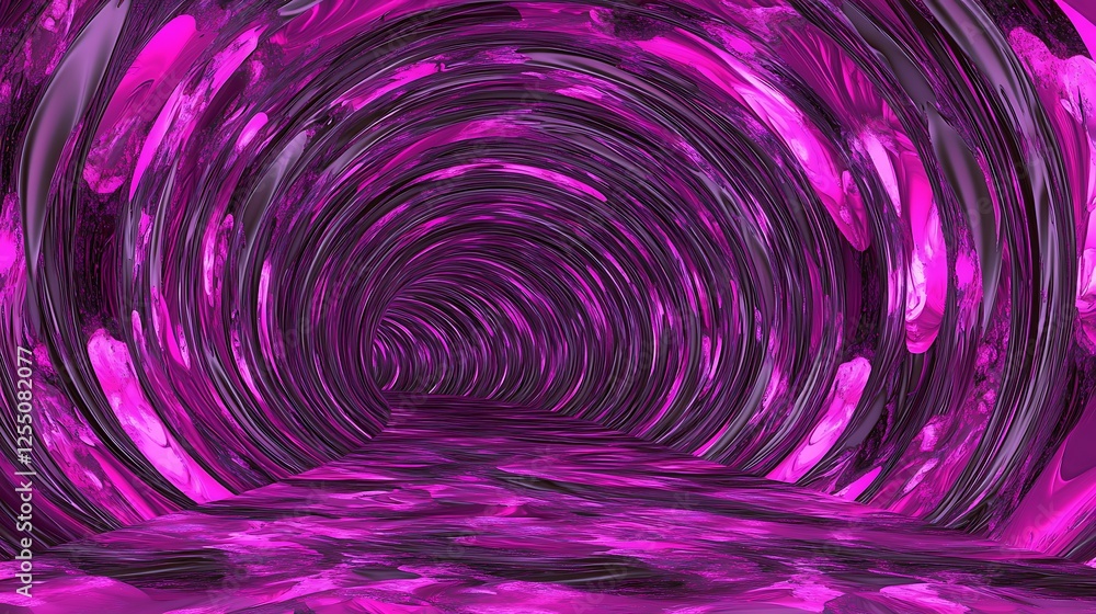 Poster vortex of amethyst abstract tunnel illusion swirling optical art pattern digital rendering backdrop