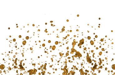Orange drops splash in the air. Freshss orange juice transparent background