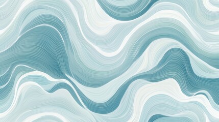 Fototapeta premium Seamless Waves Pattern with Fluid Curves and Soft Blue Tones
