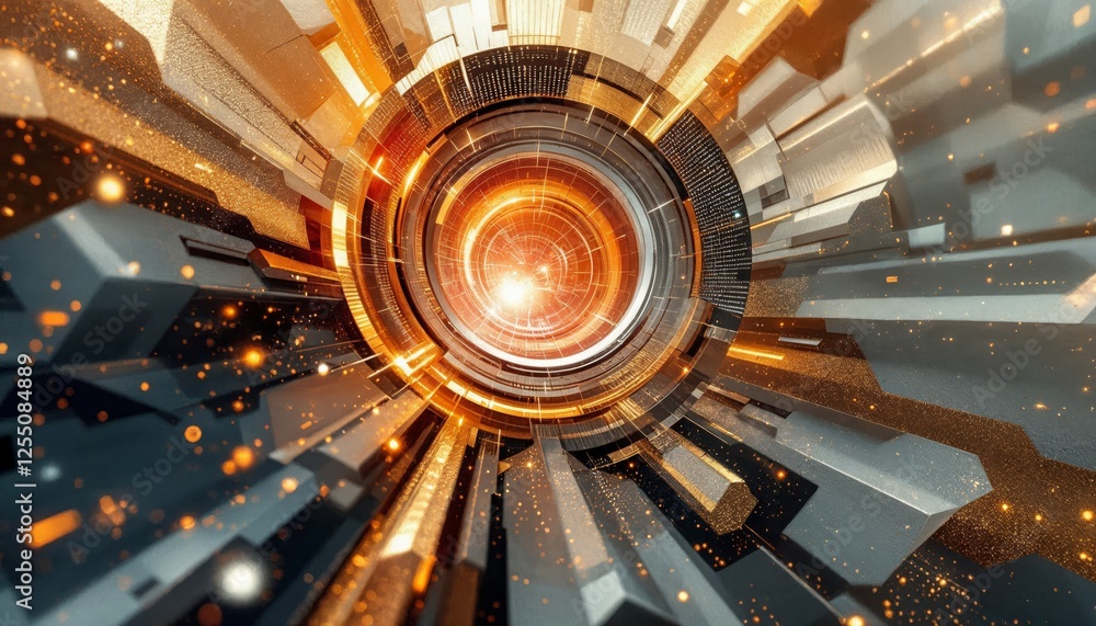 Aufkleber gleaming portal, an abstract rendering of technological advancement and innovation