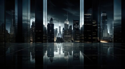 Obraz premium reflection black glass