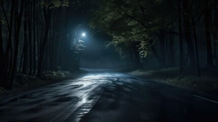 Obraz premium pavement night road