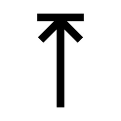 arrow-to-up icon in black, outline style and white background

