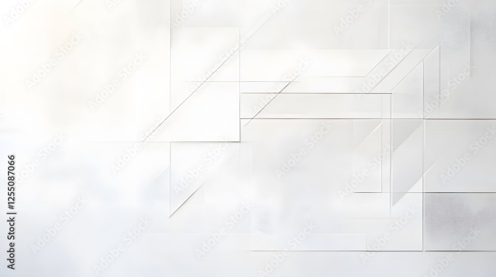 Aufkleber clean white geometric shapes create a modern abstract composition